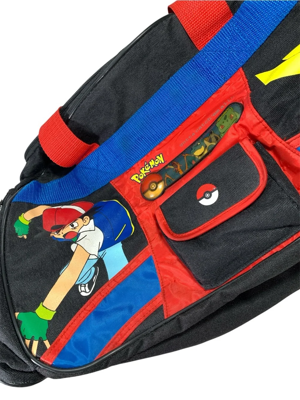 Vintage 1999 Nintendo Pokémon Duffel Travel Bag Pikachu & Ash Ketchum